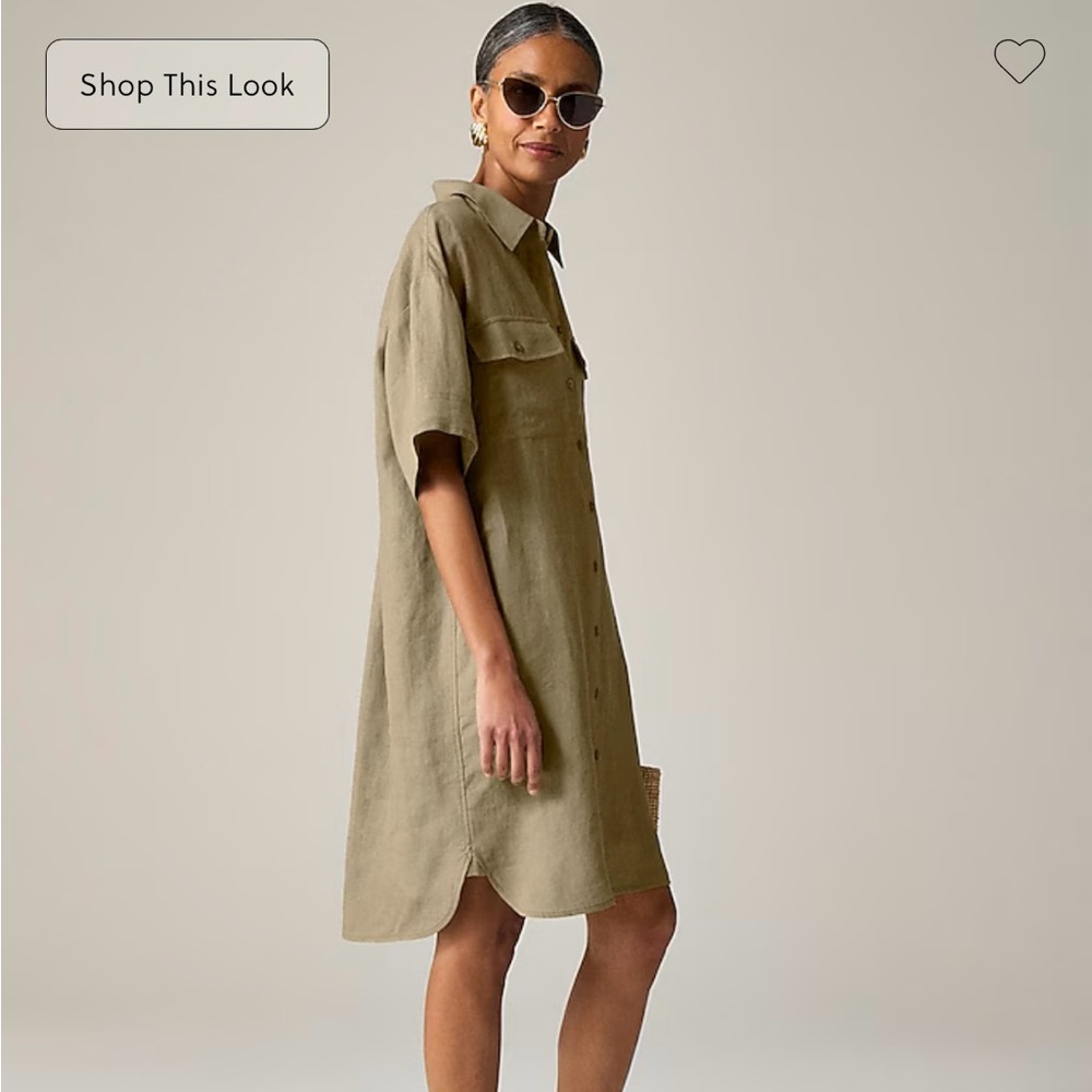 J.Crew Tall utility shirtdress in linen Large-Tall